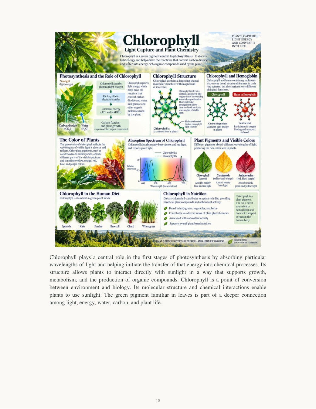 Chlorophyll visual learning plate